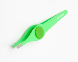 SS АТ-9103 Пинцет косой зелен. силикон. 