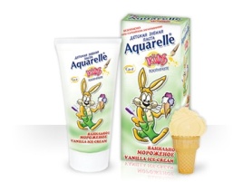 Зубная паста "AQUARELLE KIDS" Ван. мороженое 50мл.