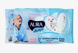 Аура Салф.влажн.д/детей Ультра комфорт 120шт.(клапан)