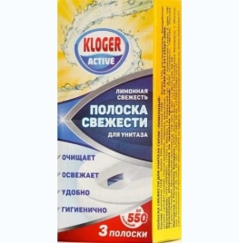 KLOGER Ср-во д/унитазов Полоски чистоты Лимон 3*10г
