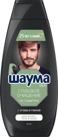 Шаума 360мл муж. ш-нь 3в1 Уголь Глубок.очищ.