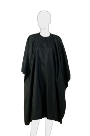 DEWAL AF03Black Пеньюар д/стрижки БУКВЫ полиэстер черный 128х148см на крючках