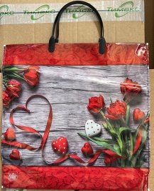 Пакет с пласт.ручк.малый 36*37 КРАСНАЯ ЛЕНТА (10)