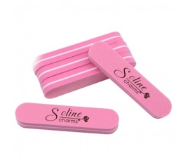 SOLINE Пилка-баф овал мини 100/180 розовая (20шт.в уп.)