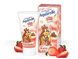 Зубная паста "AQUARELLE KIDS" Клубника 50мл Болгария