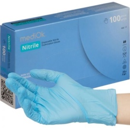 mediOk.Перчатки NITRILE OPTIMA н/о Голубой 100шт.XS