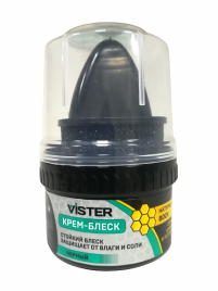 Vister Крем-краска блеск д/обуви банка+губка Черный
