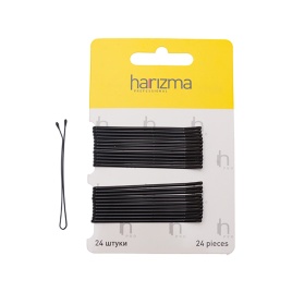 HAR 10537-15 Невидимки прямые черн.60мм 24шт.