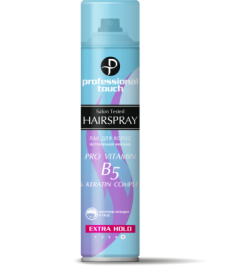 Prof Touch Лак д/волос 265мл Pro vitamin B5 & Keratin э. сильн.фикс.