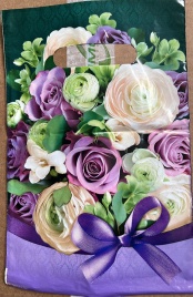 Пакет с вруб.ручк.20х30"РОЗЫ НА ФИОЛЕТ." (100)