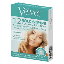 Вельвет Воск.полоски д/лица 12шт.