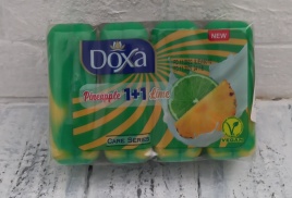 DOXA Мыло туалет.1+1 Care с увл.кремом 4х80г Ананас+Лайм