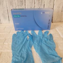 mediOk.Перчатки NITRILE OPTIMA н/о Голубой 100шт.L