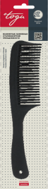 TOGU 1214 Гребень пласт.с ручк.2-ые зубцы черн.200мм