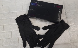 mediOk.Перчатки нитрил н/о Черный 100шт.S.