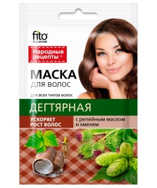 НР Маска д/вол.30мл Деготь+репей+хмель