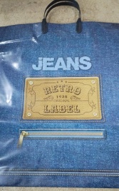 Пакет с пласт.ручк.больш.40*40 ДЖИНС (10)