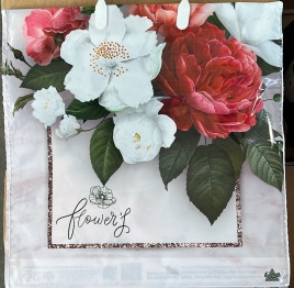 Пакет с пласт.ручк.малый 36*37 ЦВЕТЫ НА ГРАФИТ  (10)