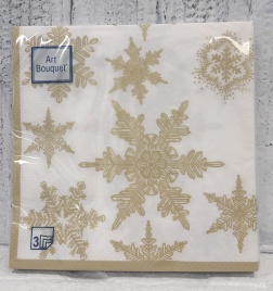 Bouguet Салфетка 100л 33*33  Снегопад золото