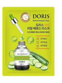 JIGOTT Маска ткан. DORIS CUCUMBER REAL ESSENCE MASK, 25мл Огурец