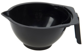 DEWAL T-1265 Чаша д/краски черная с ручкой,носиком,расческой с резинкой на дне 300мл