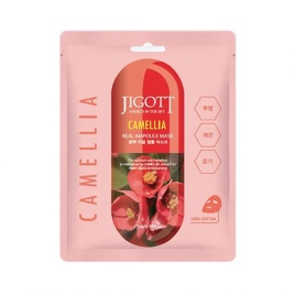 JIGOTT Маска ткан. CAMELLIA REAL AMPOULE MASK, 27мл Камелия