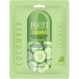 JIGOTT Маска ткан. CUCUMBER REAL AMPOULE MASK, 27мл Огурец