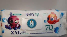 NATURAL FRESH Салф.влажн.(полотенца) 70шт.BABY Fish XXL (клапан)