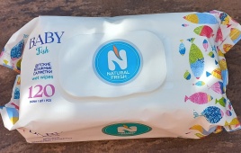 NATURAL FRESH Салф.влажн. (клапан) 120шт.BABY Рыбка