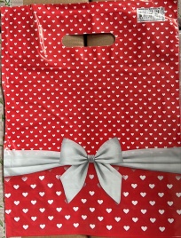 Пакет с вруб.ручк.30х40 "Скарлетт красный с бантом" (50)