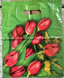 Пакет с вруб.ручк.30х40 Тюльпаны (50)