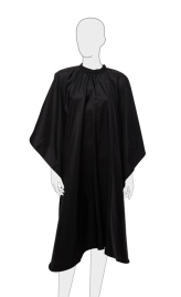DEWAL AA09Blsck Пеньюар д/стрижки МАТОВЫЙ полиэстер черный 128х148см на крючках