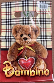 Пакет с вруб.ручк.20х30 "Мишка Бамбино" (100)