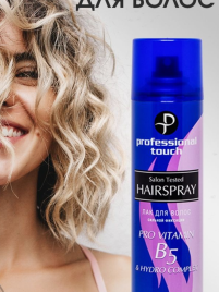 Prof Touch Лак д/волос 265мл Pro vitamin B5 & Hydro complex сильн.фикс.
