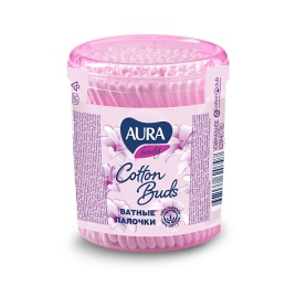 Аура Палочки ватные 100шт. стакан