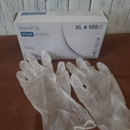 .mediOk.Перчатки 100шт. винил.XL Прозрачные