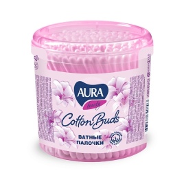 Аура Палочки ватные 200шт. стакан
