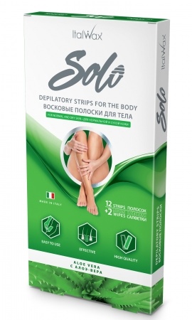ITALWAX Solo Воск.полоски д/тела Алоэ 12шт+салф. фото 1