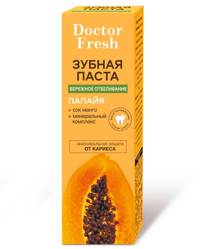 З/паста Doctor Fresh 75мл Бережное отбел.Папайя фото 1