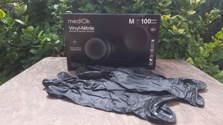 mediOk.Перчатки Vinyl Synthetic (Vitryle) 100шт.Черные M фото 1