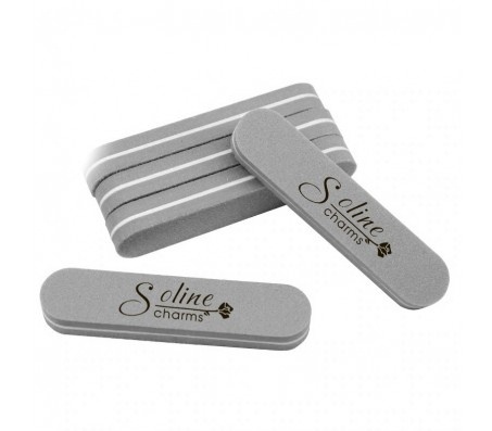 SOLINE Пилка-баф овал мини 100/180 серая (20шт.в уп.) фото 1