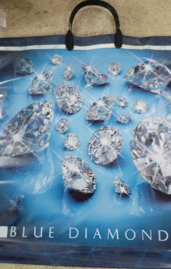 Пакет с пласт.ручк.больш.40*40 БЛЮ ДАЙМОНД (10) фото 1