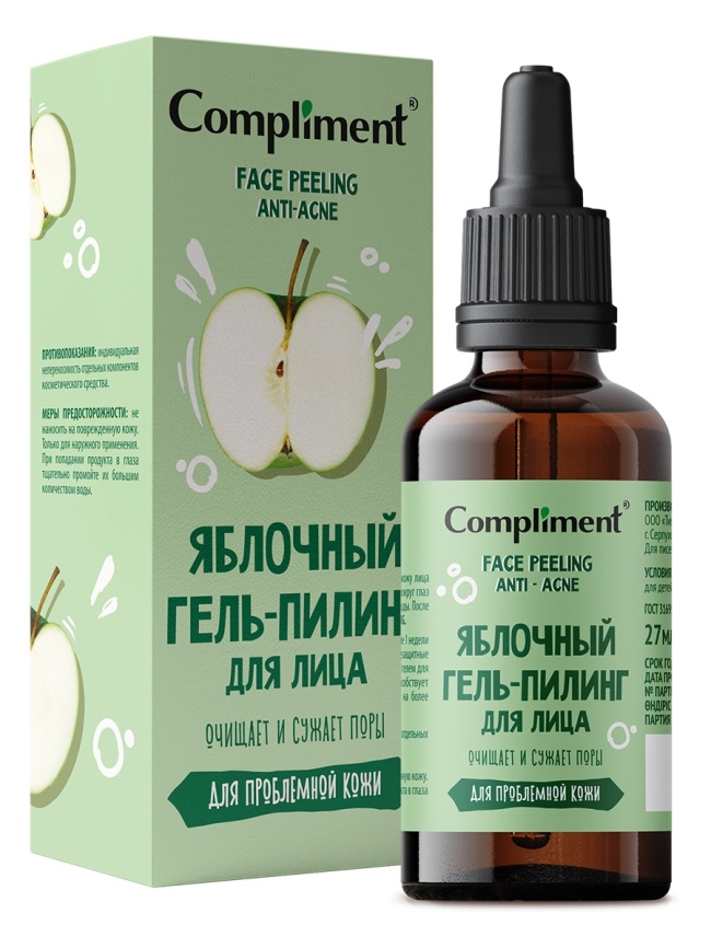Compl FACE PEELING Гель-пилинг д/лица 27мл Яблочный фото 1