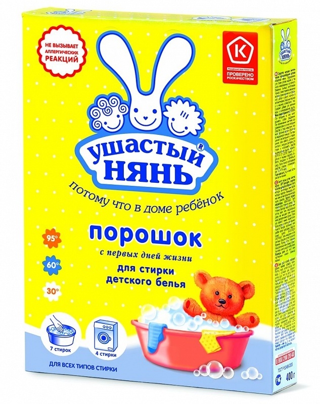 УШАСТ. НЯНЬ Стир.пор. 400г детс тв/уп. фото 1