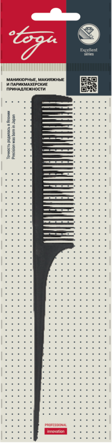TOGU 1204 Гребень пласт.д/проборов черный 220мм фото 1