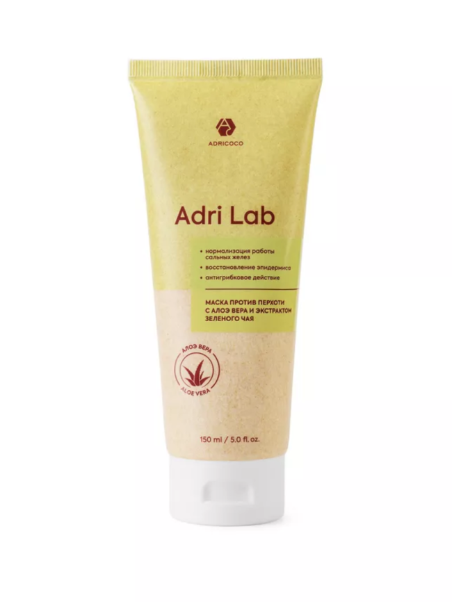 ADRICOCO Маска п/перхоти Алоэ/Зел.чай 150мл. фото 1