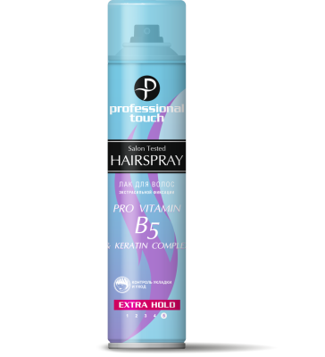 Prof Touch Лак д/волос 265мл Pro vitamin B5 & Keratin э. сильн.фикс. фото 1