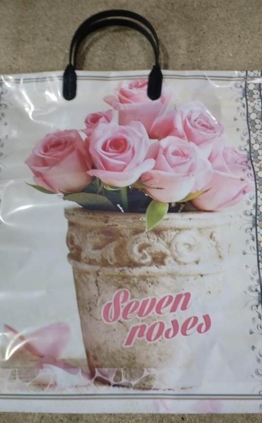 Пакет с пласт.ручк.малый 34*36 СЕМЬ РОЗ (10) фото 1