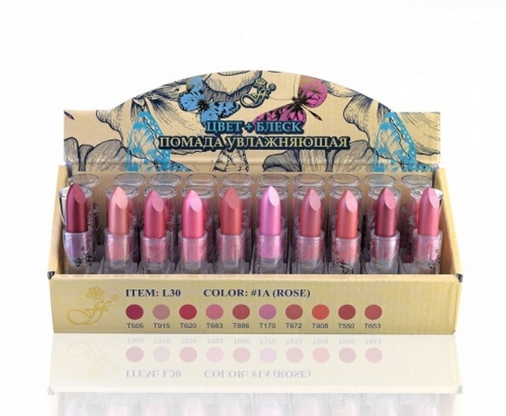 Ffleur г/п  L30 Цвет+блеск №1 A микс 30шт ROSE-32% фото 1