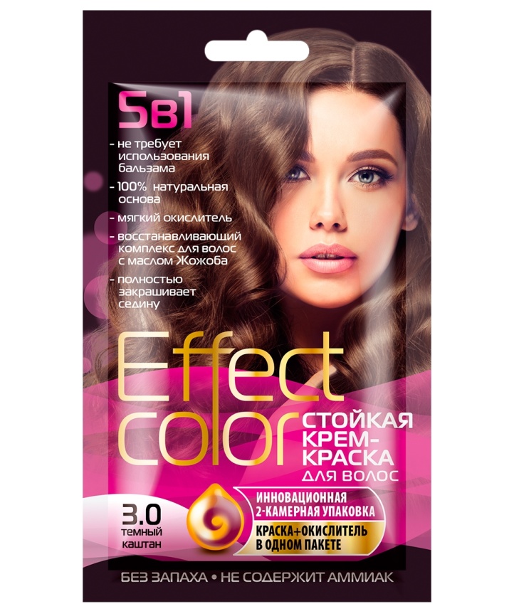 EffectColor Кр-кр д/вол 50мл 3.0 Темный-каштан фото 1